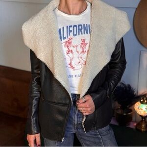 Ecru  sherpa suede  Jacket great condition ! Like new